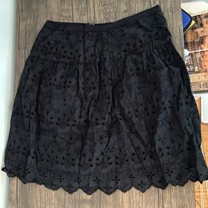 Loft Navy Eyelet Skirt